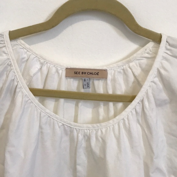 See by Chloé linen & cotton top w quarter sleeves - Picture 4 of 6